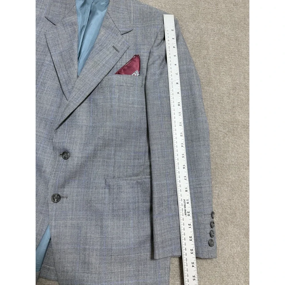 Vintage Anderson Little Suit Mens Medium Gray Wool Plaid 2 Piece Made USA 70s‎